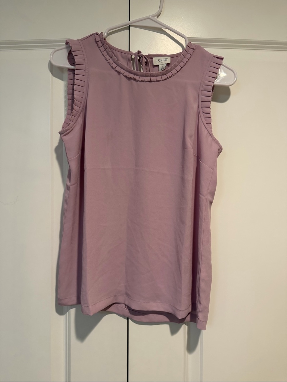 J. Crew Mauve Sleeveless Ruffle-Trim Camisole